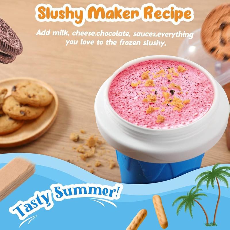 Slushy Cup, Magic Quick Frozen Slushie Maker Cup Squeeze,Ice Cream Make,Cool Fun Stuff Things Gadgets (Blue)