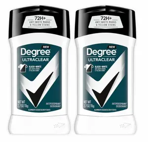 Degree Men UltraClear Antiperspirant Deodorant Black+White 2 Count 72-Hour Sweat & Odor Protection Antiperspirant For Men With MotionSense Technology 2.7 oz