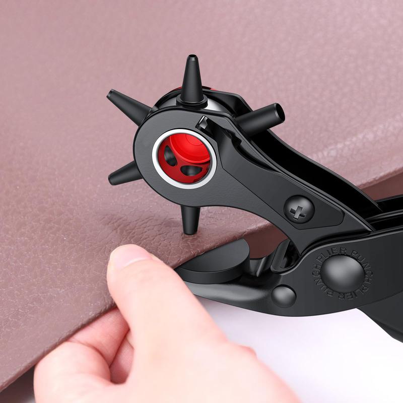 240Pcs Heavy-Duty Leather Hole Punch Kit with Punch Plier & Double Cap Rivets (4 Colors, 3 Sizes) - DIY Leather Repair Tool Set for Belts, Shoes, Bags, Jackets - Metal Rivet Tool Kit with Color-Coded Caps, Compatible with Fabric