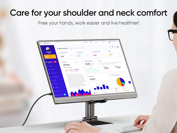 ARZOPA CellPhone Folding Stand, Adjustable & Foldable Sturdy Holder for Desk Smartphone Accessories Compatible iPhone, iPad, Portable Monitor 7"-15.6"