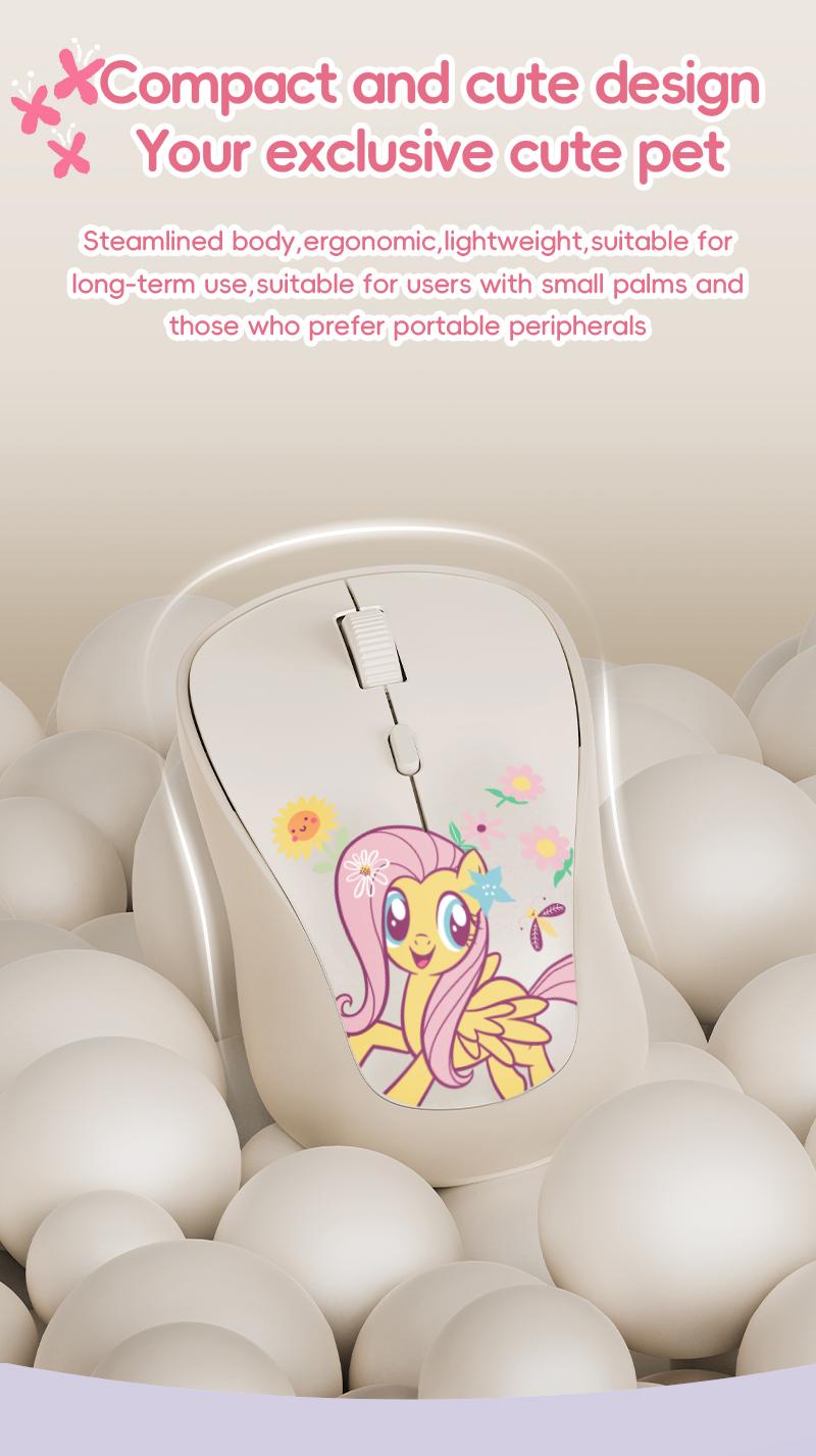 My Little Pony M02 Wireless Mouse Ergonomic Design 2.4 GHz Silent Operation Adjustable DPI Portable Universal Gift for Birthdays Valentine's Day Pink Stickers Slim Mouse TikTokShopHolidayHaul