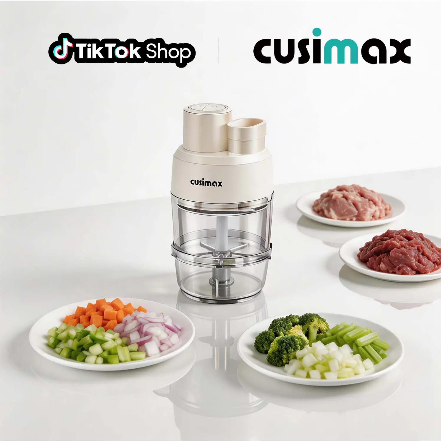 CUSIMAX 3-in-1 Corded Food Processor - 230W Electric Chopper with 304 SS Blade, Double-Layer Bowls, 2-Speed Motor, Child Lock, 6.5x6.5x12.8in Easy-Clean Design, US Plug Kitchen Appliance,SummerFinds tiktokshopbacktoschool