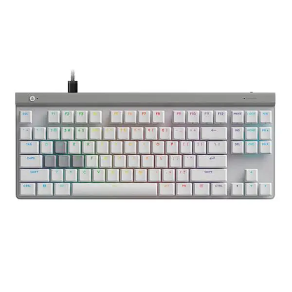 Logitech G515 Rapid TKL Low-Profile Wired Gaming Keyboard with RGB Lights, Analog Keys, Fully Customizable Settings, Rapid Trigger, Ultra-Slim Design, USB-A Port Compatibility for PC Gamers - White