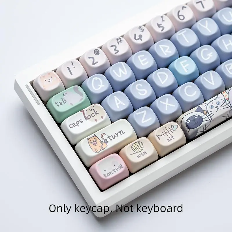 Cute Cartoon Cat & Mouse Pattern Keyboard Keycap, Creative 124 Key PBT Keycap, Keyboard Decorative Keycap, Gaming Keyboard Accessories, Keyboard Accessories, Keycap Unique
