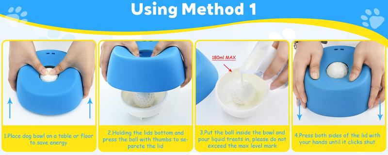 Pet dog bowl Slow Feeder Dog Bowls for Liquid Treat,[Built-in Rolling Ball] No Spill Bone Broth Dog LickingBowl,Multi-Purpose Puppy Yogurt Feeder Bowl for AllBreedsDietary Supplement/Post-op NutritionFeeding.valentinesgift for pets