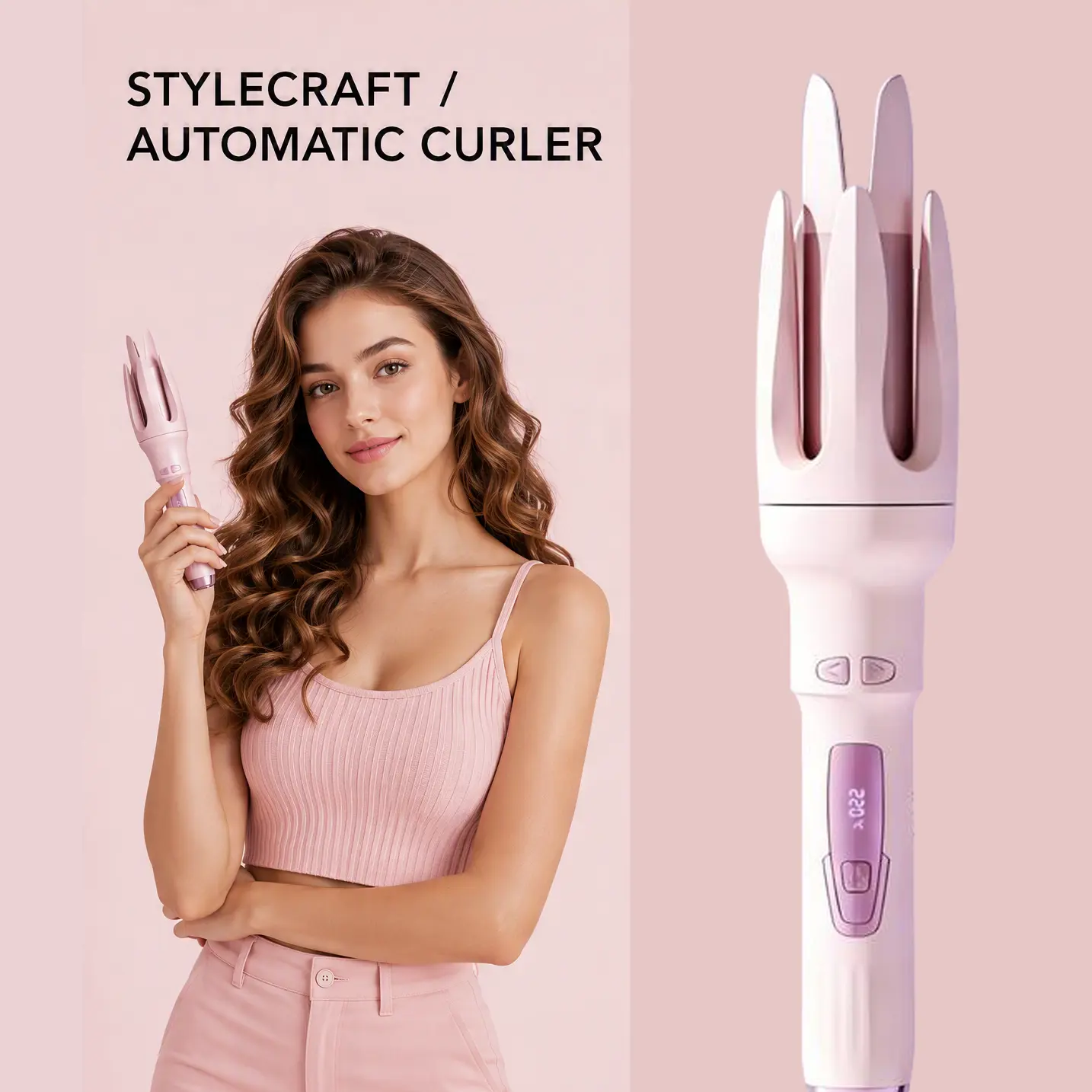 Automatic Rotating Hair Curler (1.25-Inch) - 4 Adjustable Temperature Settings Professional Automatic Curling Stick for Curly Hair, Ideal Gift for Girlf