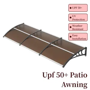 Window Door Awning Canopy 40" x 120", UPF 50+ Polycarbonate Entry Door Outdoor Window Awning Exterior, Front Door Overhang Awning for Sun Shutter, UV, Rain, Snow Protection, Hollow Sheet