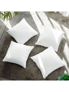 Pack Of 4 White Square Throw Pillows – Lux Decor Couch Pillow, Soft Polyester Fabric, Plush Texture, Ideal For Bed & Couch, Adds Comfort & Modern Style, Decorative Accent Cushions – Bedding Items, Graduation Gifts, Home Decor, Sleep Protection For Dorms,