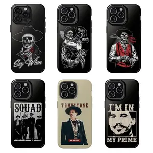 Tough Phone Case for iPhone 11, 12, 13, 14, 15, 16, 17 Pro Max Plus. Doc Holliday Val Kilmer Tombstone Western Cowboy Tribute. Anti-Drop, Waterproof, Shockproof, Scratch-Resistant, Glossy Full Protection.