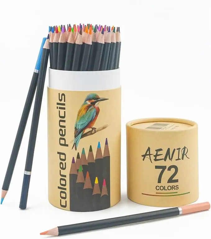 72-Color Colored Pencils Set – Soft Core Artist Pencils, Artist Drawing Sketching Pencils Set, Art Supplies sketch persinalized gifts diy craft cartoon design school supple shopping