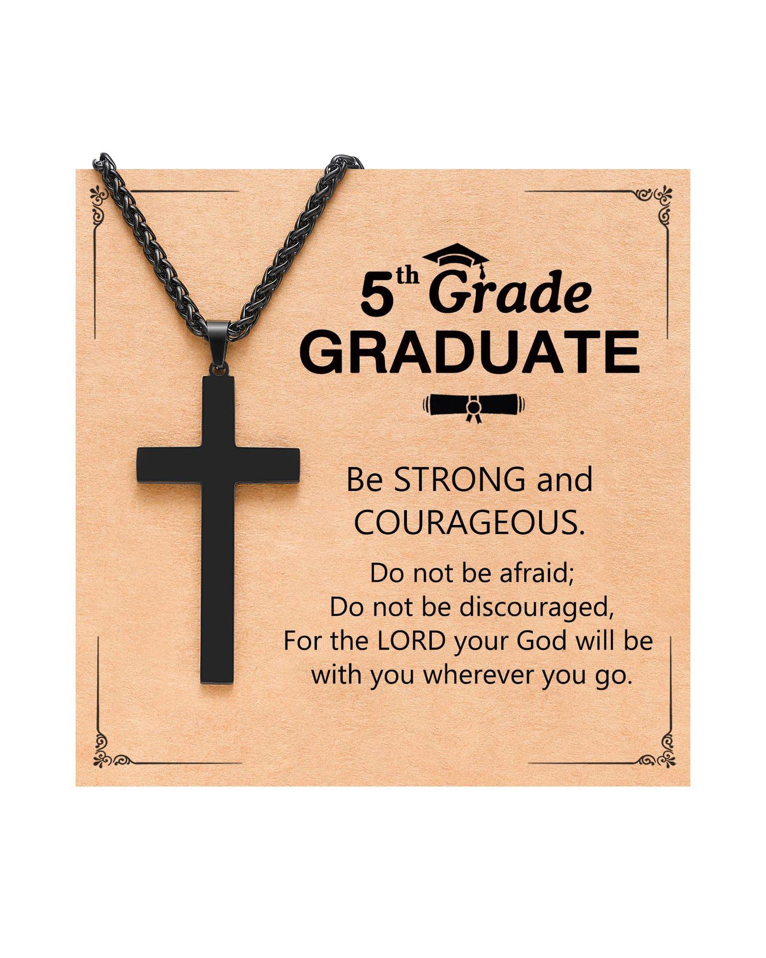 Cross Pendant Necklace for Men Teens Boys, Stainless Steel Bible Verse Flag Jewelry, Patriotic Faith Gift,Cross Necklace for Men Teen Boys Christian Easter & Graduation Gifts