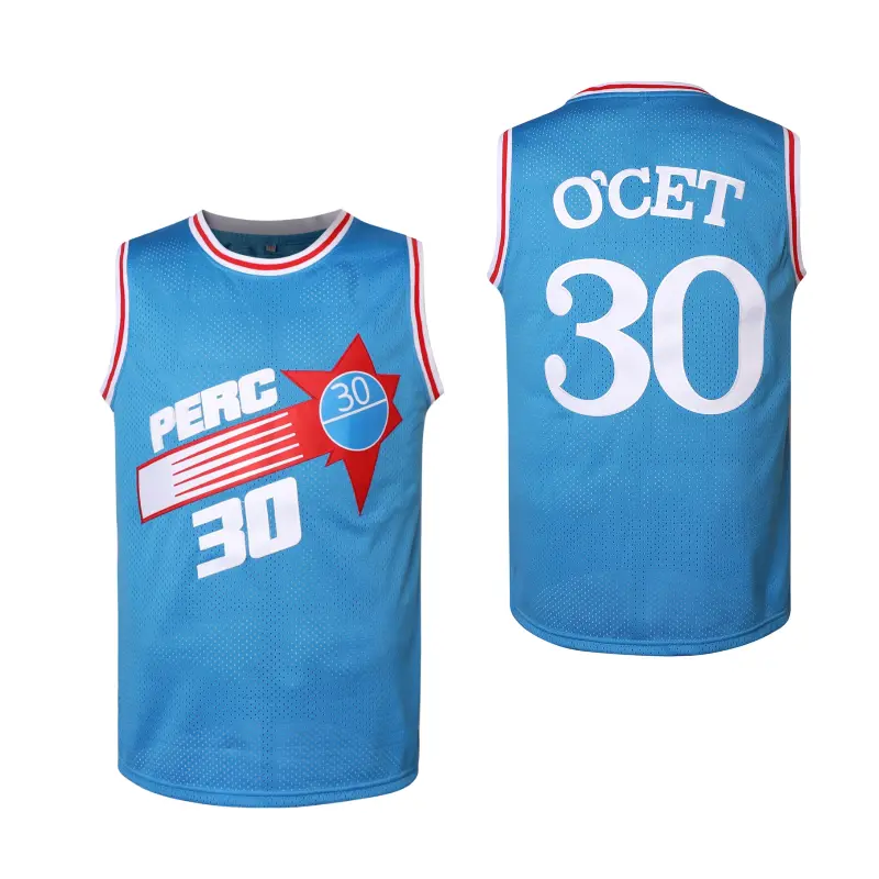 Male Sporty Chic Men’s #30 Embroidered Crew Neck Design Basketball Jersey - Machine Washable Mens Jersey Style Top for Sports Training & Outdoor Casual Wear