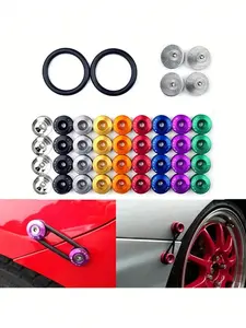 1set Car Bumper Reinforcement Pads - Front & Rear Bumper Fasteners, Bumper Opening Fastener Nuts And Bolts, JDM Modification Accessories, For Use With Washers, Rings, Screws And Elastic Rings