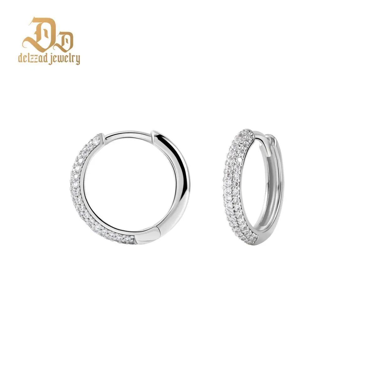 Delzzad S925 Huggies Earrings Lab-Created Moissanite Earring Moissanite Jewelry Perfect Birthday Mother’s Day Christmas Gift for Men Women Wedding Set