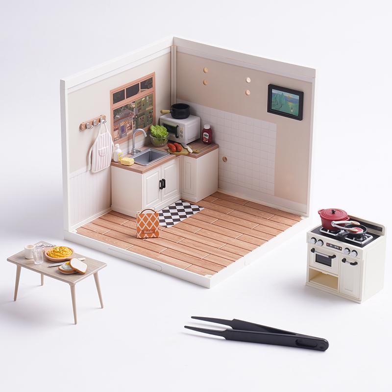 Rolife DIY Miniature Dollhouse Kit Super Store Series Plastic Building Blocks Kits Mini Dollhouse Plastic Tiny Room Craft Hobby Decent Gifts
