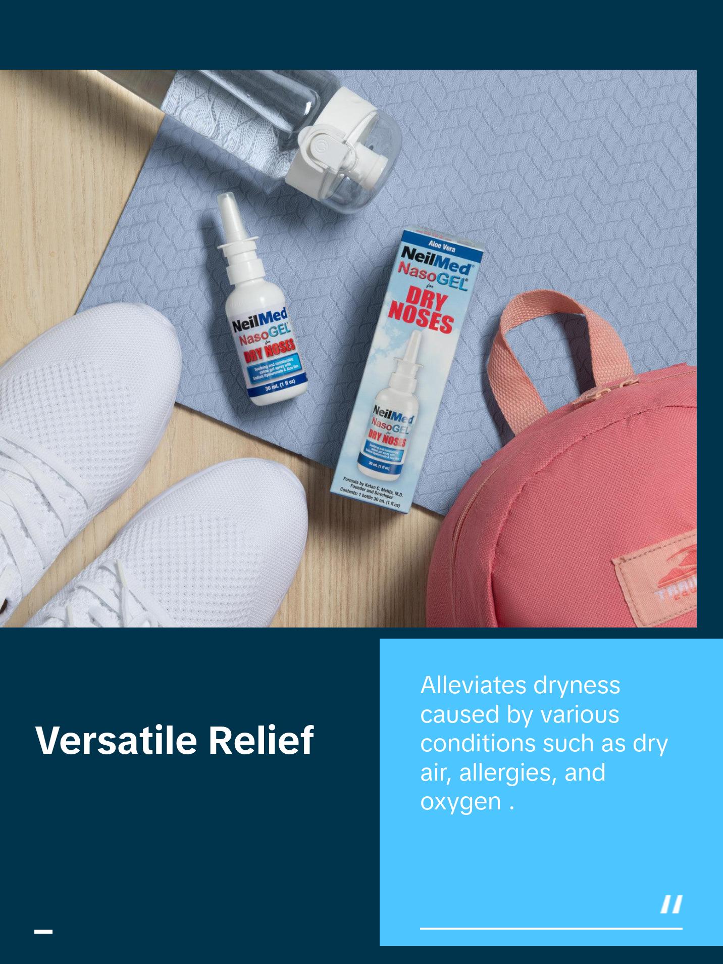 NeilMed NasoGel Spray - 30 mL Drip-Free Gel with Sodium Hyaluronate for Dry Nasal Passages Relief