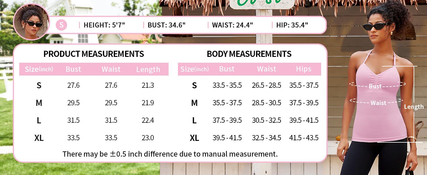 V FOR CITY SoftHue Impact Longline Halte Strappy Top Women's Halter Workout Tank Tops Backless Gym Longline with Adjustable Strap SpringStatements