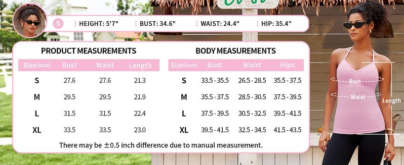 V FOR CITY SoftHue Impact Longline Halte Strappy Top Women's Halter Workout Tank Tops Backless Gym Longline with Adjustable Strap