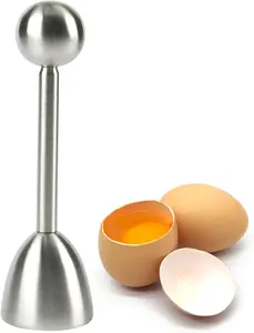 Stainless Steel Egg Cracker Topper - Effortless Shell Cutter for Hard & Soft Boiled Eggs - Kitchen Tool Utensils Handy