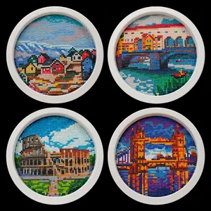 Landscape Diamond Paintin Kit, Diamond Art with Frame, Round Frame