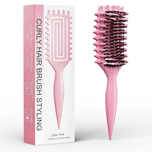 【Upgraded version】Curl Defining Brush,Vented Hair Brushfor Detangling, Shaping and Defining Curls For Women andMen Less Pulling , Wide-Teeth Design EffortlesslyShaping & Defining Curls Anti-tangling vintage hair brush hair products