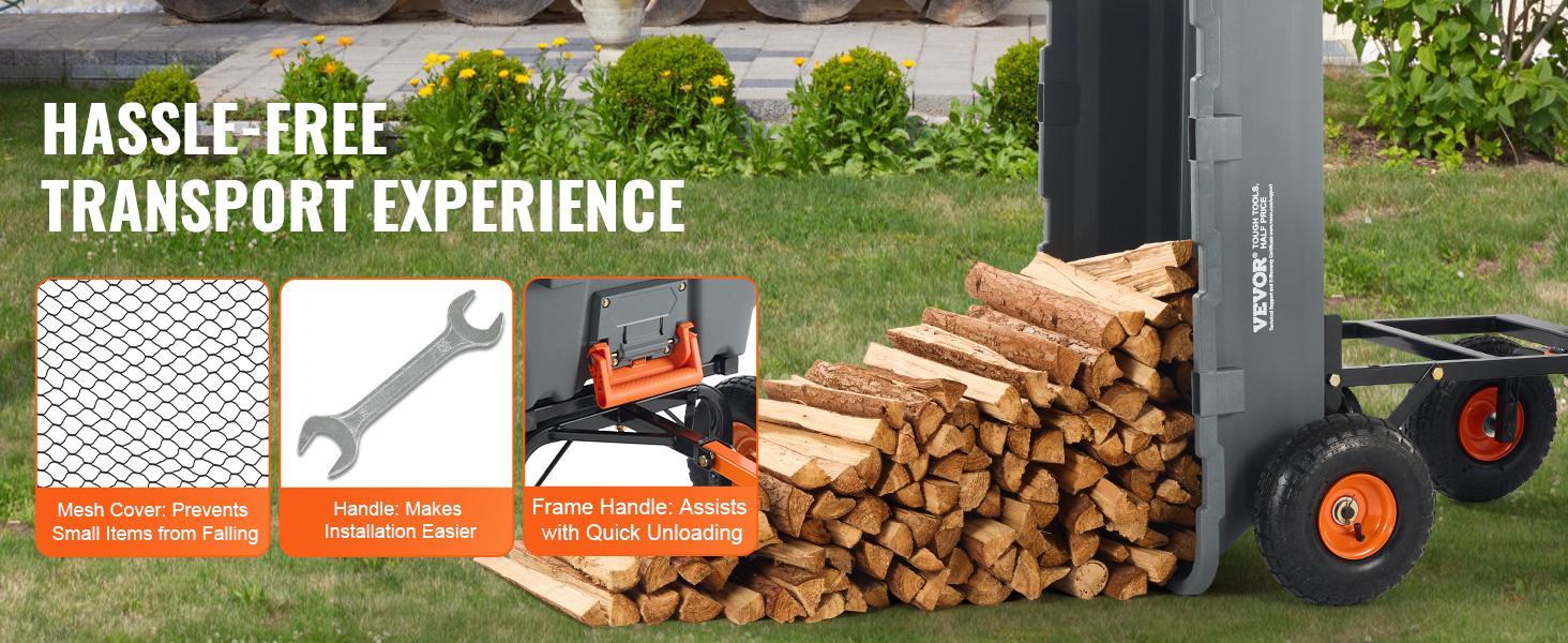 VEVOR Poly Garden Dump Cart with Easy to Assemble Steel Frame, Various specifications, Dump Wagon with 2-in-1 Convertible Handle, Utility Wheelbarrow, 10/13 inch Tires VEVOR Poly Garden Dump Cart with Easy to Assemble Steel Frame, Various specifications, Dump Wagon with 2-in-1 Convertible Handle, Utility Wheelbarrow, 10/13 inch Tires