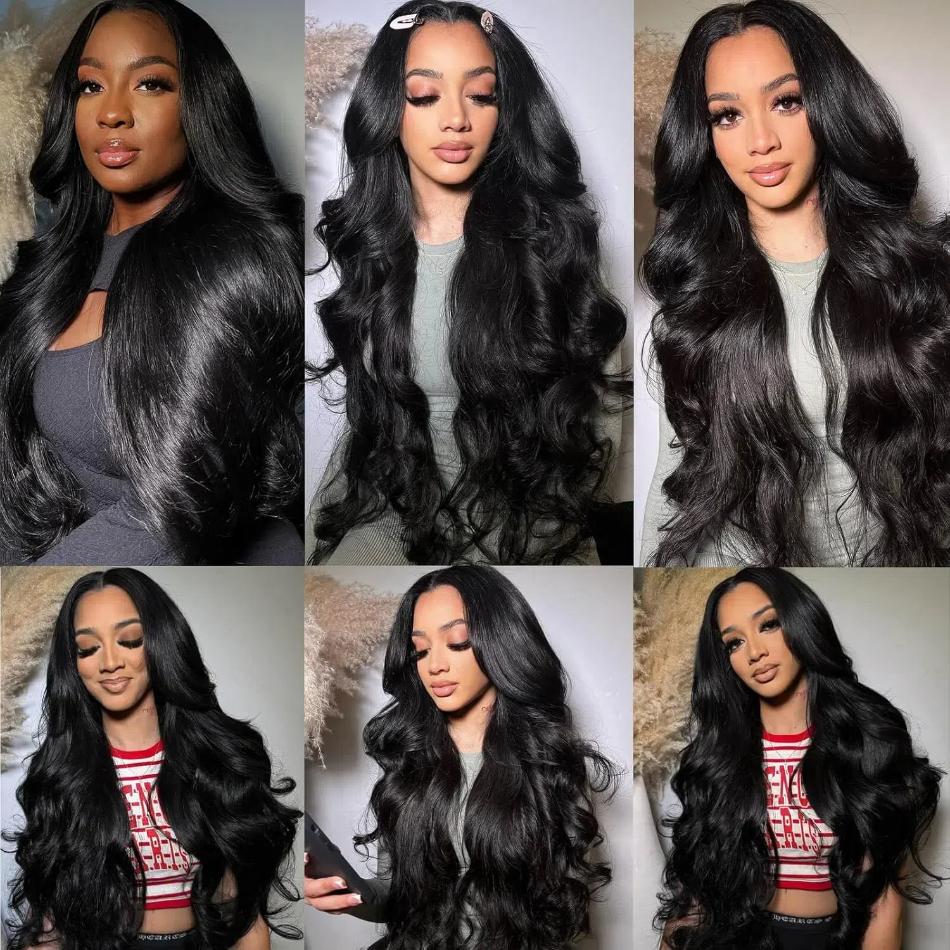 13x6 Straight Lace Front Wigs Human Hair For Women Pre Plucked HD Transparent Body Wave Lace Frontal Wigs For Women 180% Density