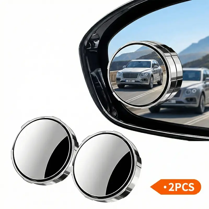 2PCS Wide Angle Car Blind Spot Mirror for SUV Trucks Safety, Universal 360° Adjustable Rearview Side Mirror