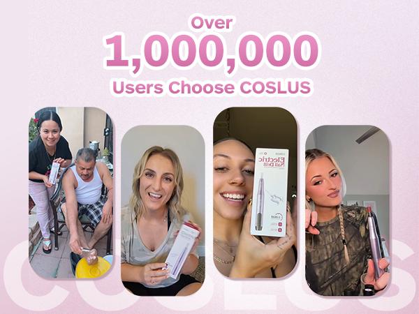 COSLUS Professional Electric Nail Drill Kit - Cordless Rechargeable with 6 Bits & 60 Sanding Bands for Acrylic Gel Nails - Lightweight Portable for DIY Manicure Pedicure - Quiet Low Heat Design - Ideal for Home Salon Use