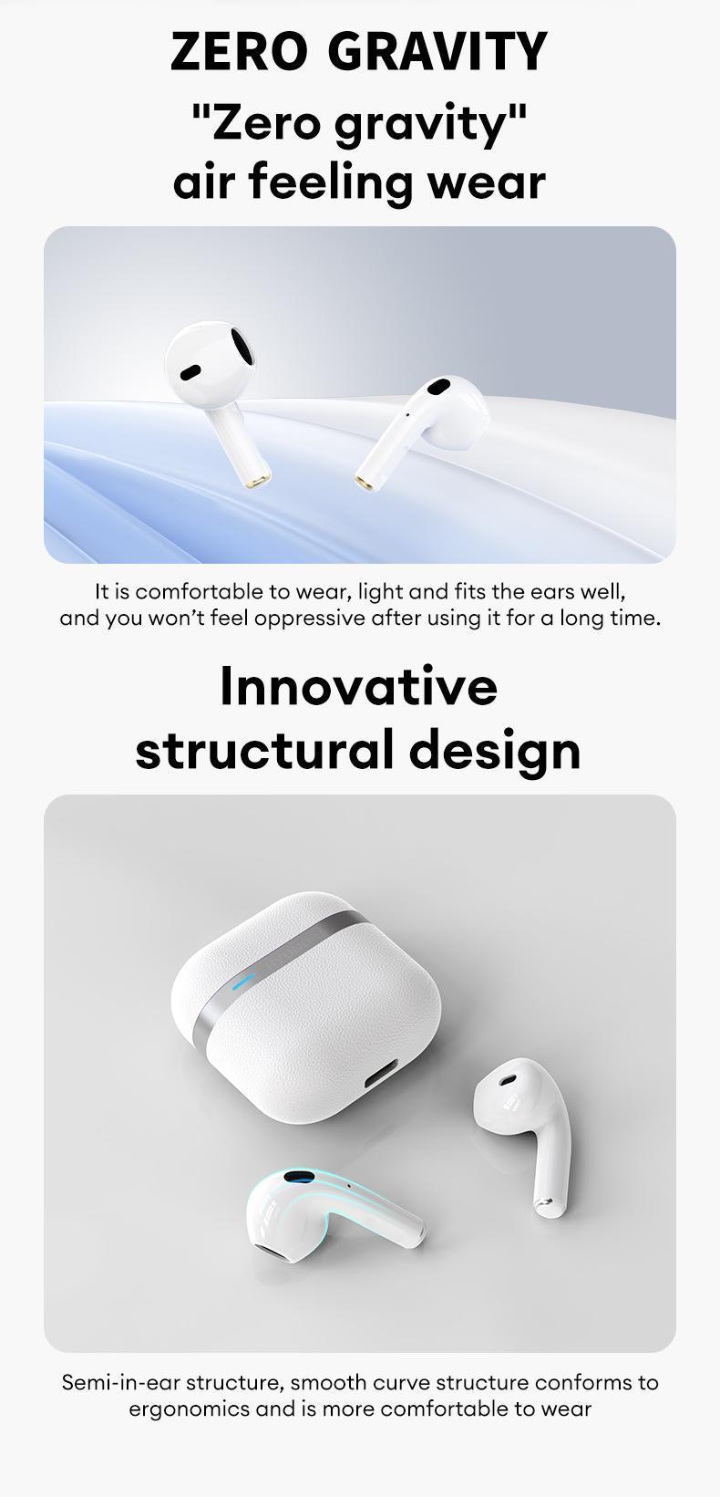 T02  earbuds wireless headphones bluetooth earbuds audifonos bluetooth Wireless Bluetooth Earphones,Spatial Surround Sound Headset Light-Weigh Ergonomic Design Open Ear Headphones, Long Battery Life, Compatible with Various System