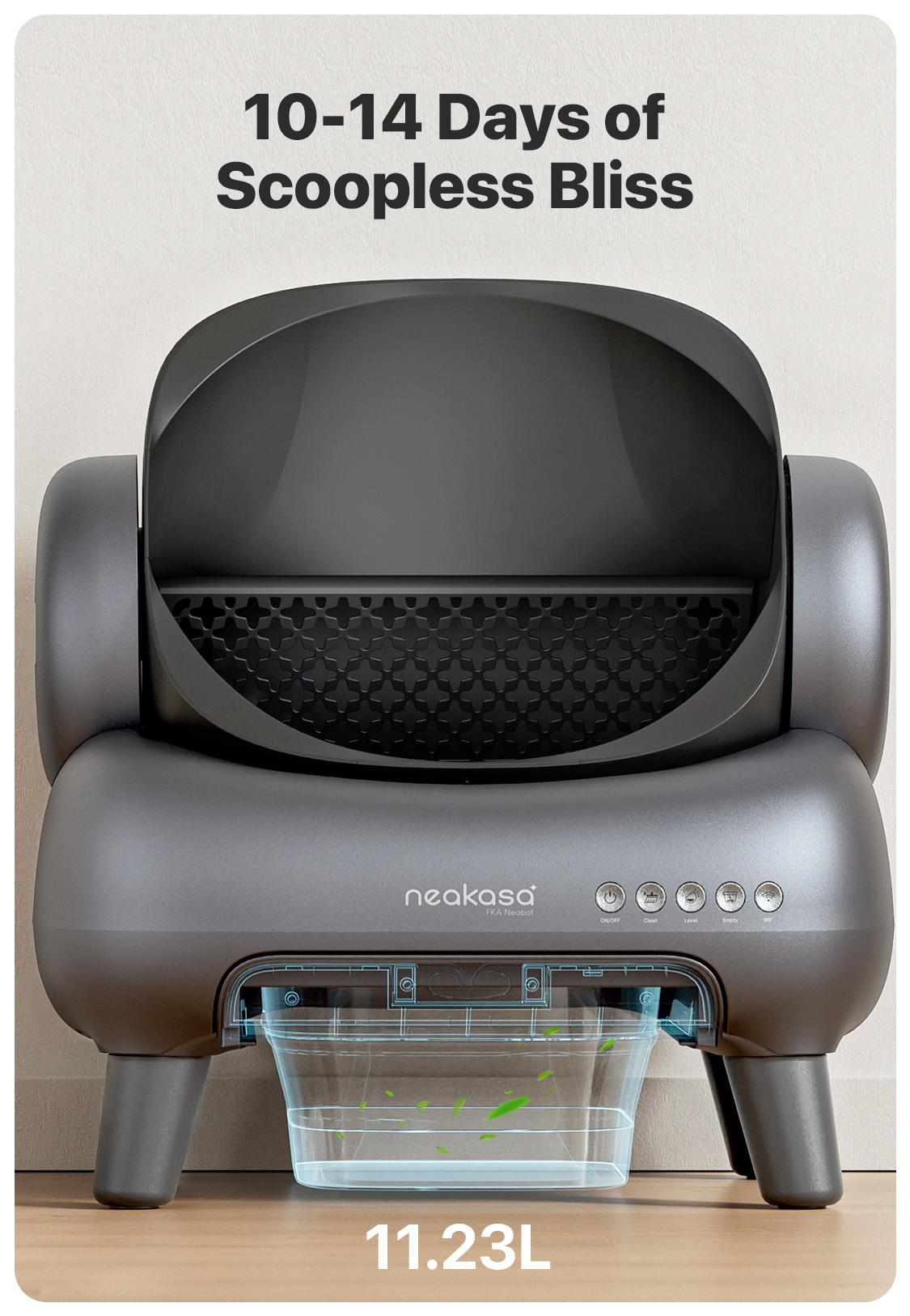 Neakasa M1 Open-top Self-cleaning Cat Litter Box with APP Control, Odor-Free Waste Disposal Includes Trash Bags, Great for cats up to 33 lbs