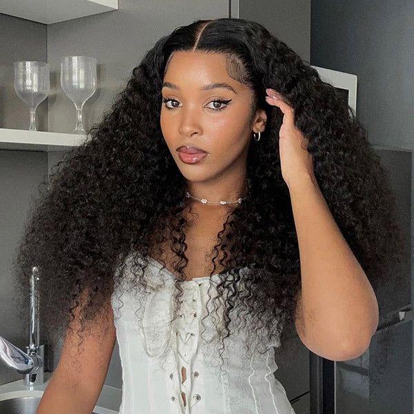 Bling Hair 34 36 Inch 13x4 Kinky Curly Lace Front Human Hair Wig Pre-pluecked 13x6 Jerry Curly Lace Front Wigs Human Hair Brazilian Curly Wigs For Women Natural Color 180 Density TikTokShopBlackFriday
