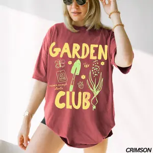 Comfort Colors Garden Club Shirt, Plant Lover Graphic T-Shirt, Cottagecore Gardening Tee, Vintage Botanical Shirt, Garment Dyed Unisex Spring Gift