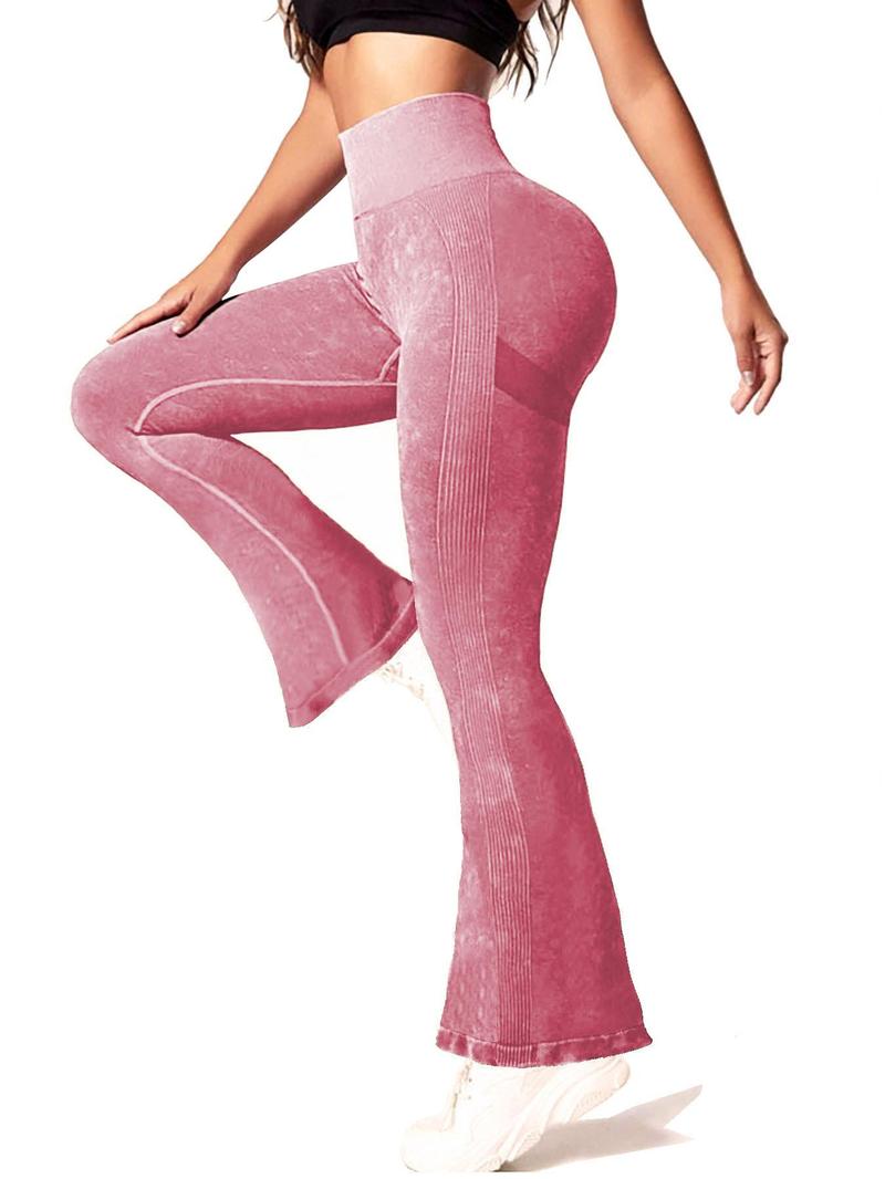 Women's Butt Lifting Flare Leggings Long Length Hidden Scrunch Athletic Outfit with Elastic Waist Yoga Pants for Gym & Casual Wear - Activewear Fitness