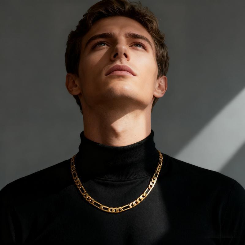 14K Real Gold-Plated Figaro Chain Necklace Tarnish-Free Nanotech Coating Italian Style Cuban Link 2mm/10mm Wide,24" for Women Men Hip Hop Streetwear Minimalist Layering Jewelry 14K Real Gold-Plated Figaro Chain Necklace Tarnish-Free Nanotech Coating Italian Style Cuban Link 2mm/10mm Wide,24" for Women Men Hip Hop Streetwear Minimalist Layering Jewelry