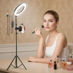 10" Video Light with Tripod Stand and Phone Holder – Dimmable Ring Light for TikTok, Live Stream, Makeup, YouTube, Photography – Compatible with iPhone and Android, March Madness, World Cup