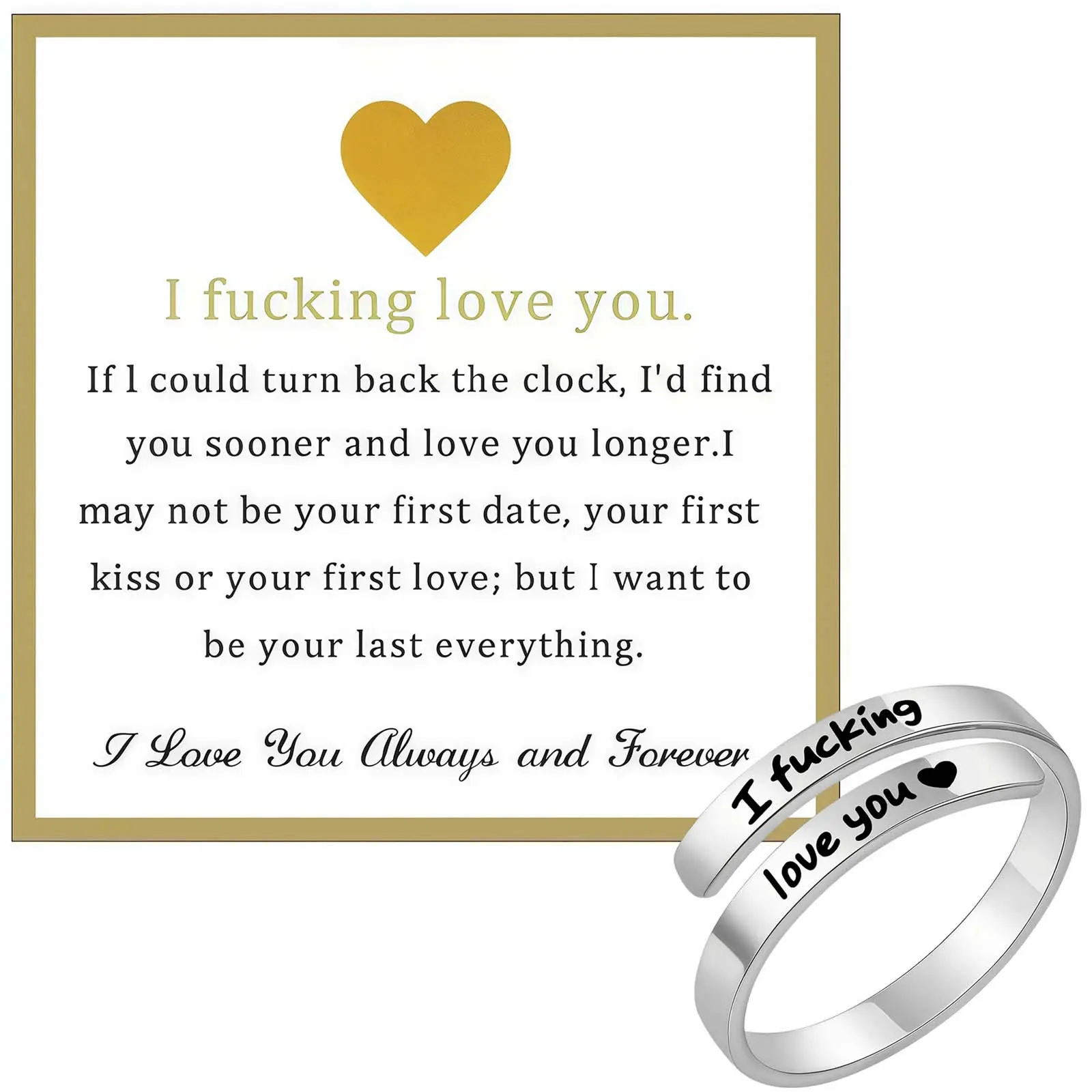 Valentine's Day, I love you ring, everyday index finger ring, a symbol of our bond, a perfect gift.