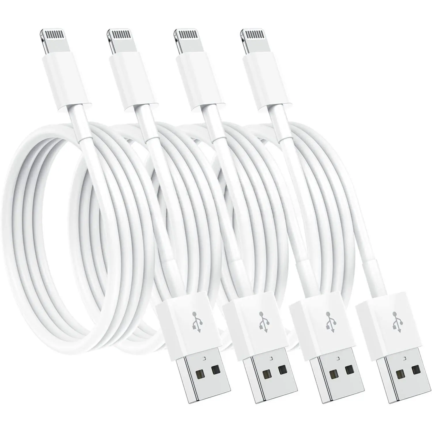4 Pack for Apple Charging Cables 10ft, for iPhone Chargers Lightning Cable 6 Ft, Fast Phone Charging Cord for iPhone 14/14Pro/13/13Pro/12/11/11Pro/11Max/ X/XS/XR, ipad(White)