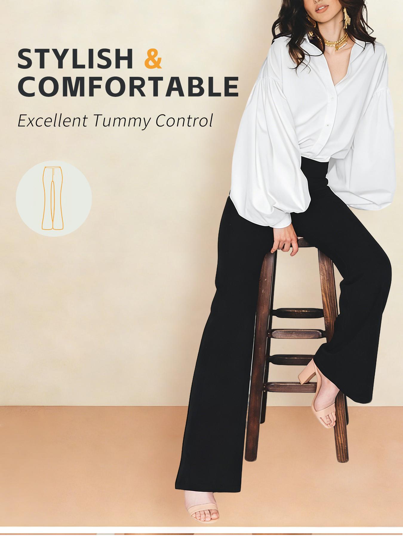 3-Pack Black High Waist Flared Leggings, Yoga & Pilates Flare Pants, Comfortable Stretchy Bell-Bottoms, Slim Fit Versatile Trousers For All Seasons SpringStatements