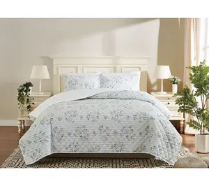 Cottage Classics Emma Floral King Quilt Set