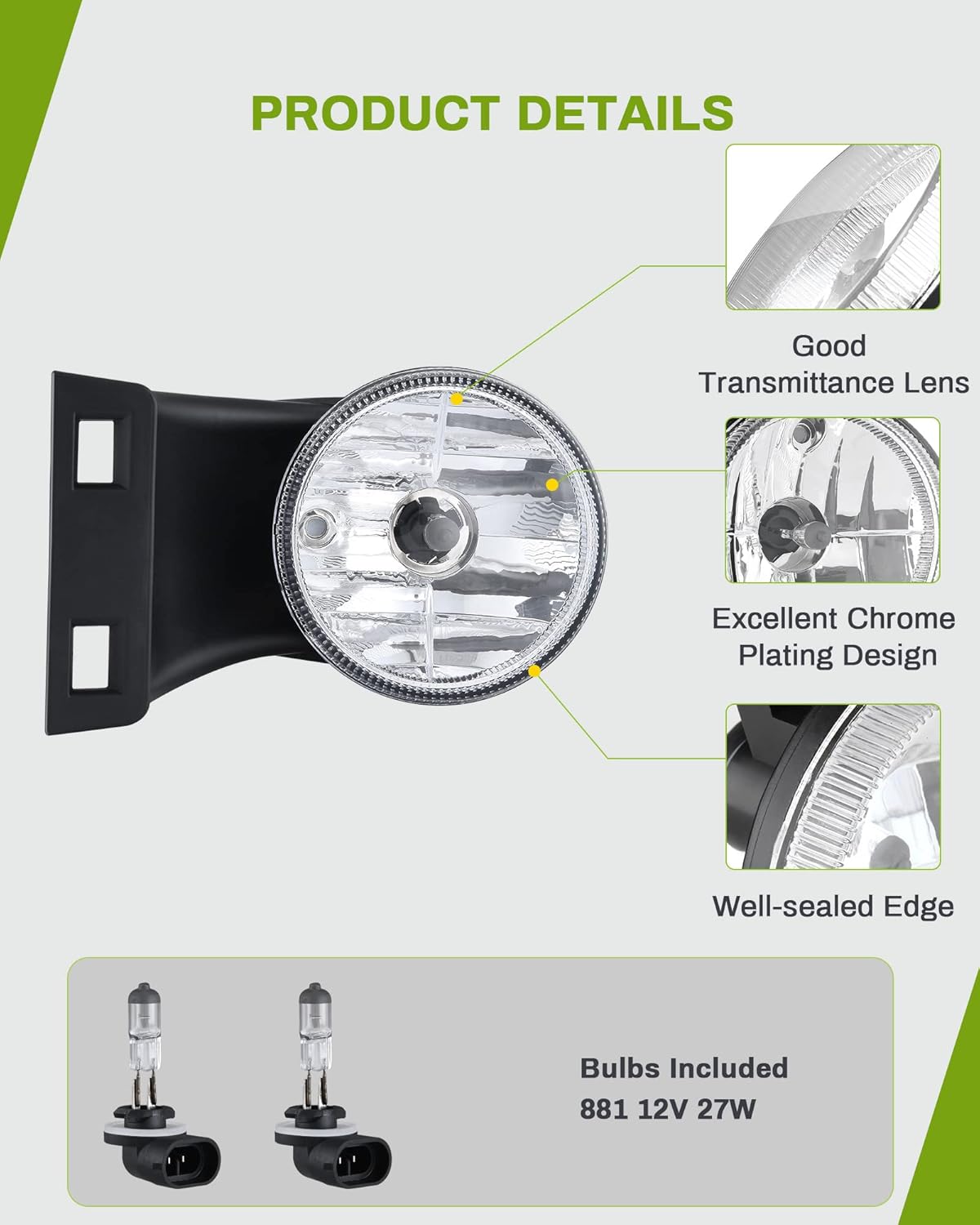 YITAMOTOR Fog Lights Compatible with 1994-2001 Dodge Ram 1500/1994-2002 Dodge Ram 2500 / Ram 3500 Fog Lamps Replacement (Only fit Without Sport Package model)