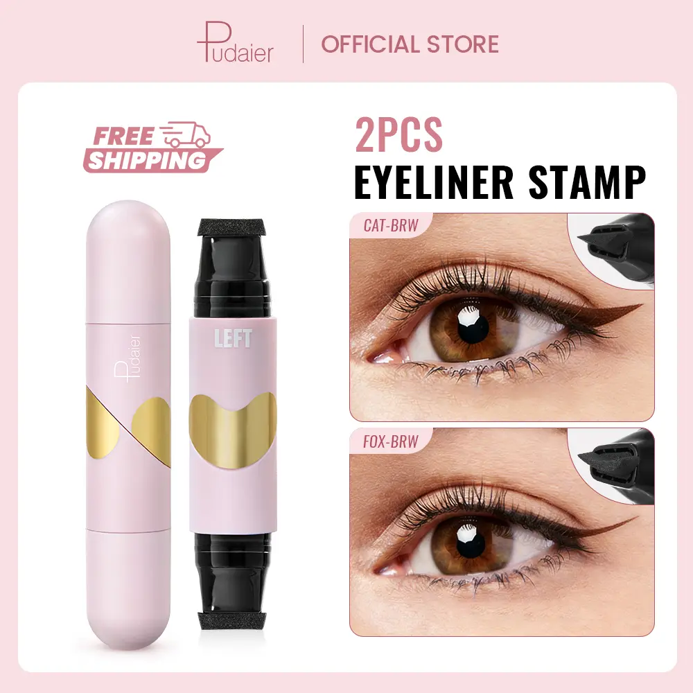 2PCS Upgraded Heartbeat Wing Eyeliner Stamp Duo, Flawless Cosmetic Water-Proof Transfer-Proof Makeup Eyeliner with Gentle High-Pigment Formula