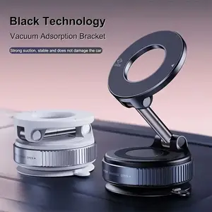 Super folding magnetic car phone holder, vacuum suction cup rotating 360 ° strong magnetic attachment seat, multi angle and all-round adjustment suitable for cars, desktops, walls