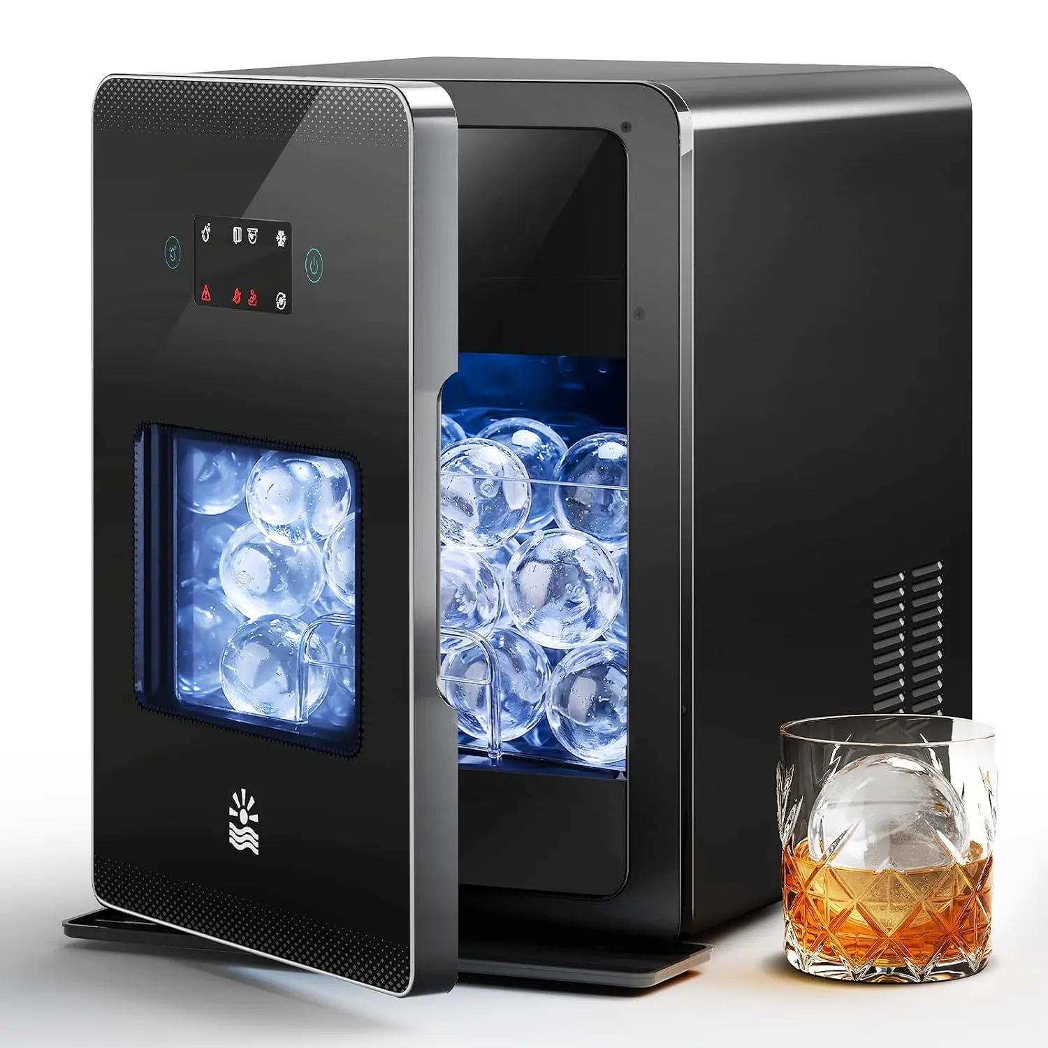 Compact 2-In Ice Ball Maker Machine, Ice Making Machine for Whiskey Lovers, 4 Spheres in 35 Min, Auto-Fill/Manual Fill, Self-Clean LCD Touch, Icemakers Countertop for Bourbon Bar Use
