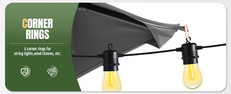 Aoxun Outdoor Gazebo for Patio 10x12 Metal Frame Canopy with Double Roofs Heavy Duty Party Tent Shelter Mosquito Netting Privacy Screen for Backyard Lawn Garden Deck