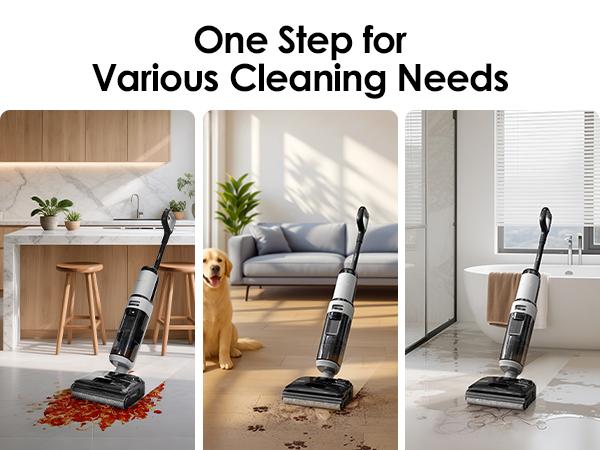 TINECO FLOOR ONE i5 Stretch Wet Dry Vacuum Cleaner 20kPa Powerful Suction 180° Lay-flat Anti-Tangle Dual-sided Edge Cleaning 30 Minutes Runtime Large Capacity Water Tanks