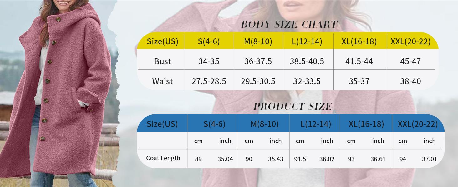 Chouyatou Women's Winter Single-Breasted Wool Coat Casual Wool Blend Hooded Long Trench Jacket Chouyatou Women's Winter Single-Breasted Wool Coat Casual Wool Blend Hooded Long Trench Jacket