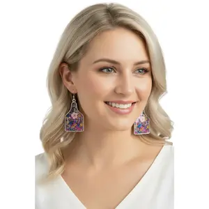 Pressed Flower Ear Tag Earrings