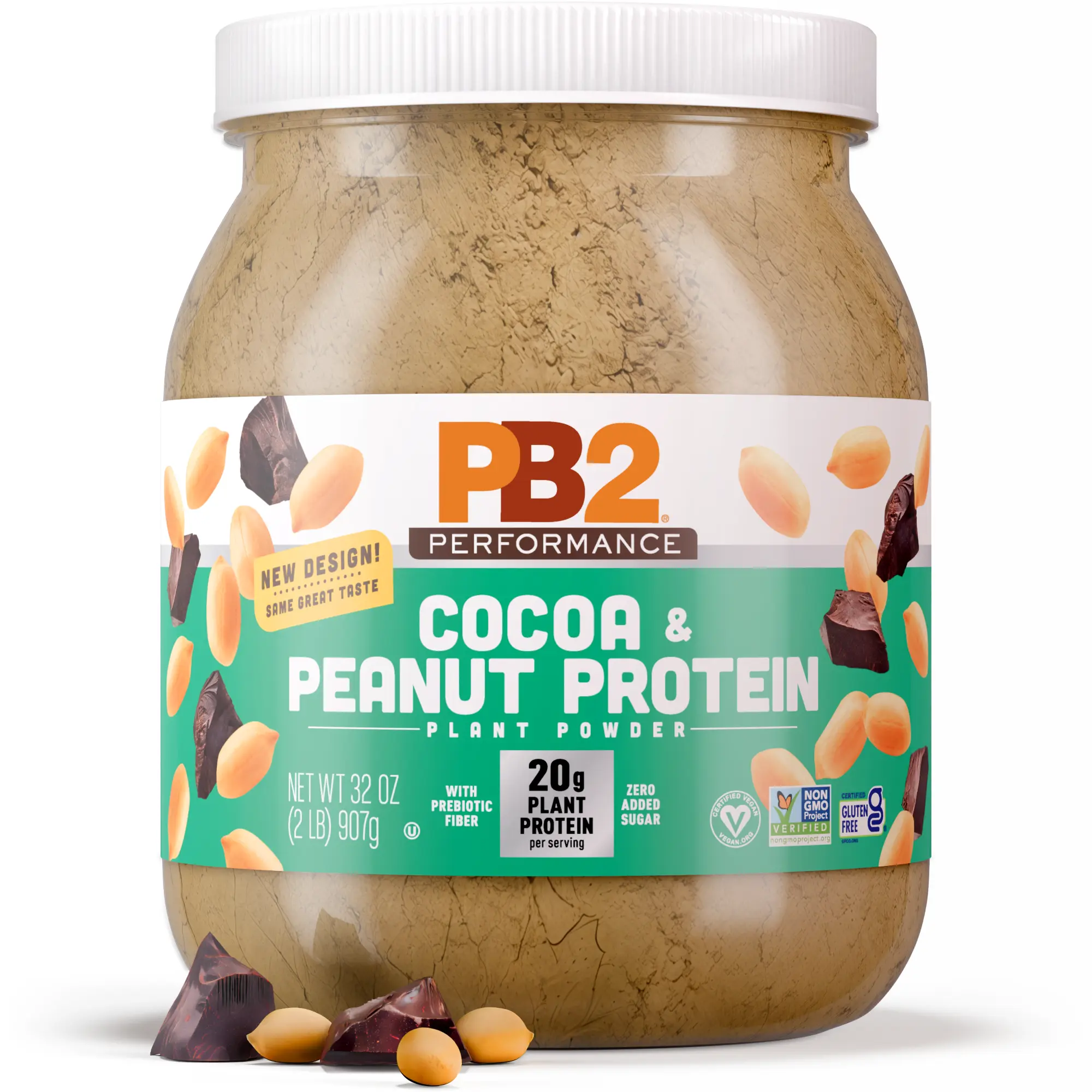 PB2 Performance - Peanut Protein with Cocoa - Plant-Based Protein Powder, 20g Protein, 0 Added Sugar, 32 oz