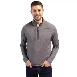 Cutter & Buck Adapt Knit Heather Mens Big & Tall Quarter Zip Pullover